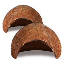 SunGrow Crested Gecko Coconut Huts, 5x3 Inches Reptile Climbing Hide, Brown