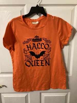 BOBBIE BROOKS HALLO QUEEN ORANGE HALLOWEEN T-SHIRT SIZE L