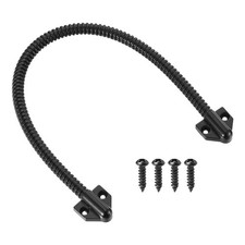 Armored Door Cord Set 16" Length 0.4" OD Door Wire Conduit, Black