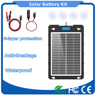 Solar Car Battery Trickle Charger Maintainer 12v Solar Panel Kit Portable 7.5W