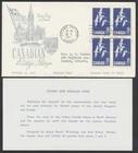 1963 #415 Canada Geese FDC Block Middlesex Stamp Circle Cachet Insert Ottawa