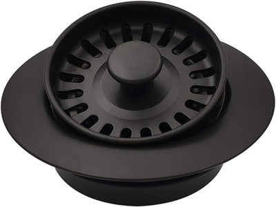Garbage Disposal Strainer and Stopper with Decorative Disposal Flange in Black,
