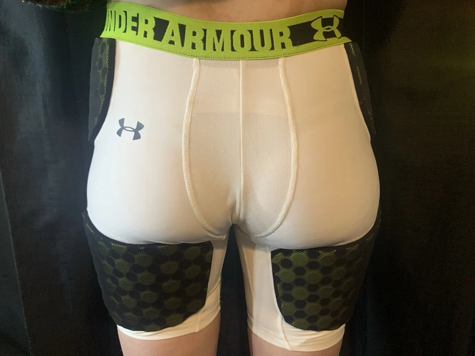 Pantalones de fútbol Under Armour para niños blancos cintura elástica rendimiento YXL NUEVOS CON ETIQUETAS nuevos Foto 3 de 4