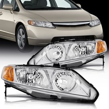 Headlight Assembly Pair For Honda Civic 4 Door Sedan 2006-2011 Headlamp Light