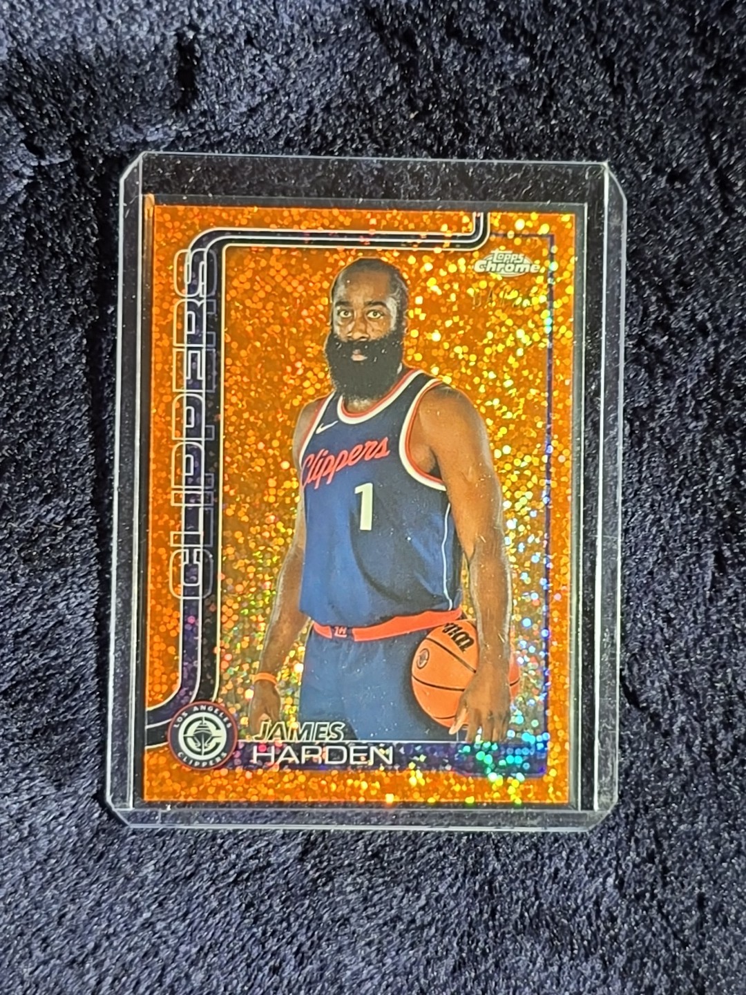 2025 Topps Chrome Image Variation Orange Speckle Refractor James Harden 04/25