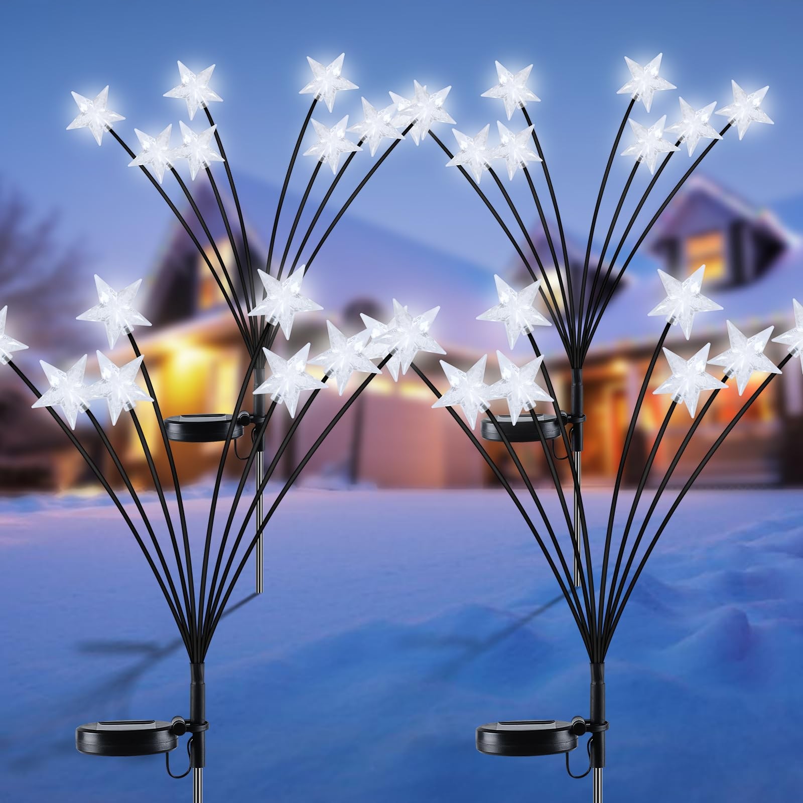 Lumières de Noël extérieures 32LED anti-gel déco étanche lot de 4 pièces