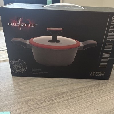 Hell's Kitchen 2.6 qt Cast Aluminum Nonstick Casserole Pot w/ Lid