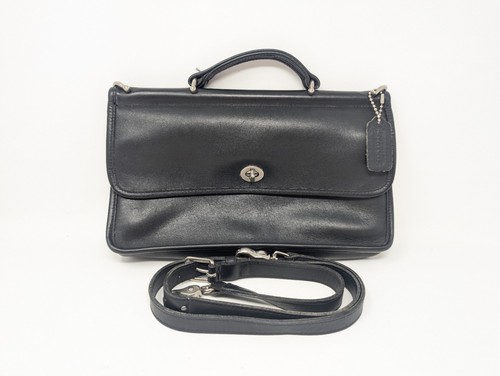 CLEANED & CONDITIONED! 2000 Coach City Willis Black Leather Handbag VINTAGE Bag