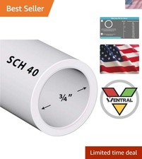 PVC Pipe Sch40 3/4 Inch 0.75 White Custom Length 1FT Feet