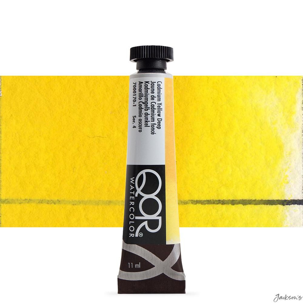 Golden QoR Watercolour Paint Tube 11ml Cadmium Yellow Deep For Artists