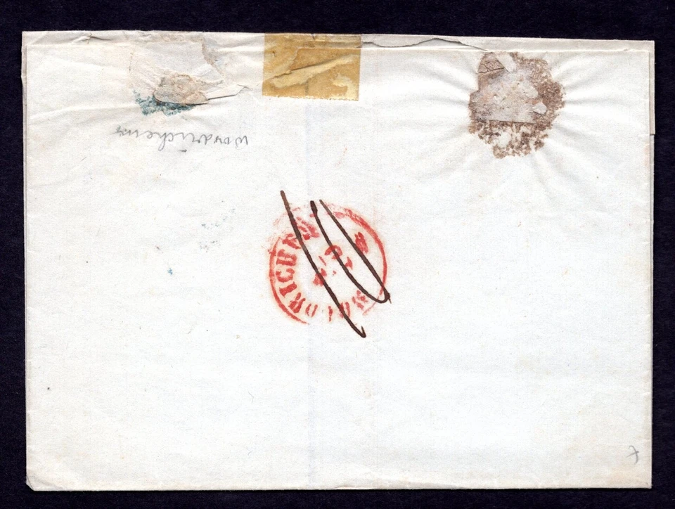 NETHERLANDS 1840 "AMSTERDAM 5.10 FRANCO" CANCEL IN BLUE TO WOUDRICHEM - Image 2 of 2