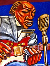 JIMMY REED PRINT poster chicago blues electric slide guitar kay harmonica cd lp