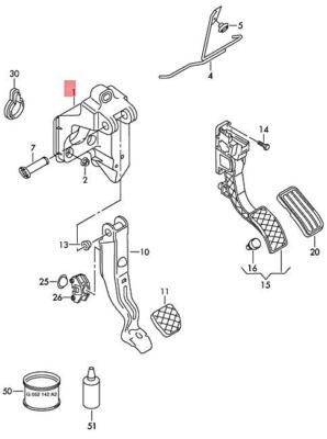 Genuine VW AUDI SEAT SKODA Polo Bracket For Pedal Cluster 6R1721115B
