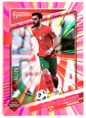 Bruno Fernandes 2021 Donruss #118 Pink Holo Laser SP 2/25  Manchester / Portugal