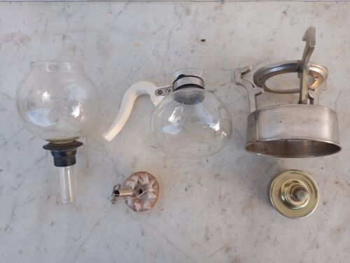 Cafetera al vacío Pyrex Silex de vidrio vintage con soporte y quemador de latón PAT de EE. UU. - Imagen 15 de 19