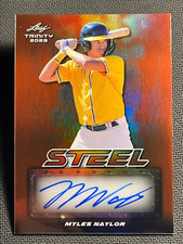 2023 Leaf Trinity ORANGE STEEL ROOKIE AUTO Myles Naylor 1/3