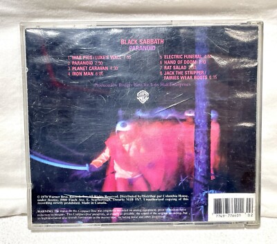 Black Sabbath ‎– Paranoid CD (1970) Warner Bros. Records W2 3104