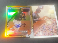 Jairo Pomares San Francisco Giants Auto Signed 2021 Bowman Gold Refractor