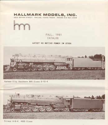 catalogo HALLMARK MODELS HM Fall 1981 First Clss HO O & On3 Scale - FolderE  aa