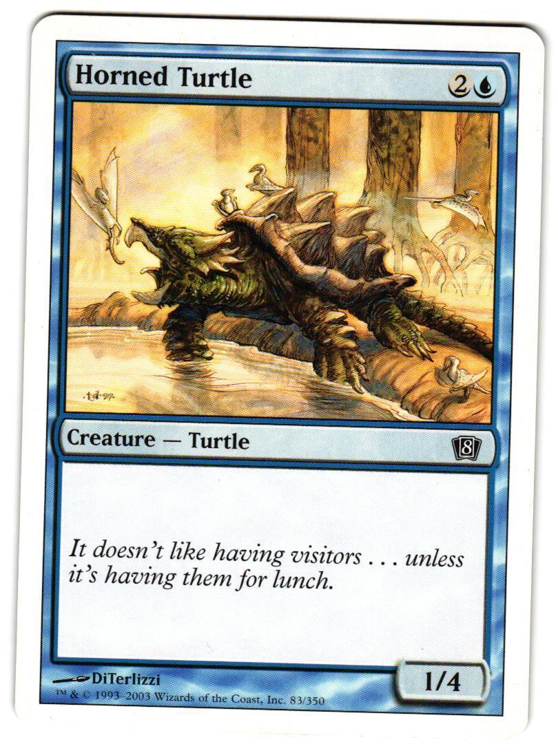 Magic_the_gathering 8th Edition Horned Turtle #83 2003,MTG,LP Common