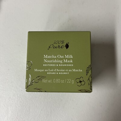 100% Pure Matcha Oat Milk Nourishing Mask Full size New In Box Restores Nourish