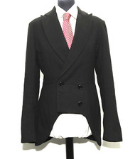 Great Ladies Amy Gee Black Blazer Double Breasted Tail Jacket Size 8