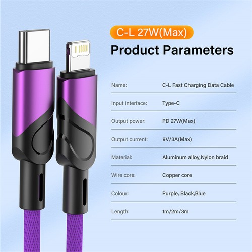 PD 27W USB C do iPhone 14 13 12 11 Pro X XS XR Typ C Kabel do szybkiego ładowania - Zdjęcie 10 z 13