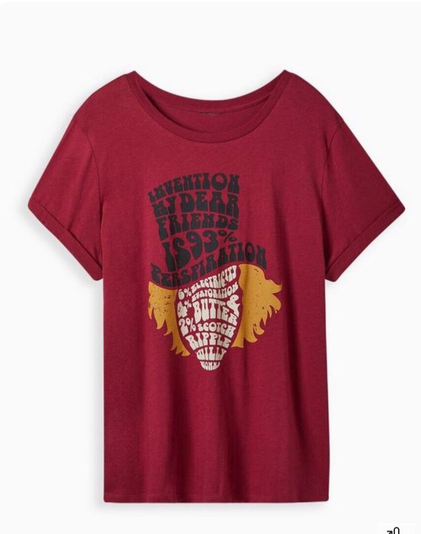 Torrid Warner Bros Willy Wonka Roll Sleeve Tee Plus Size 1