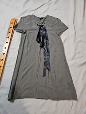 Forever 21 Shirt Dress Womens Small Green Tie Casual Lagenlook Tunic Top