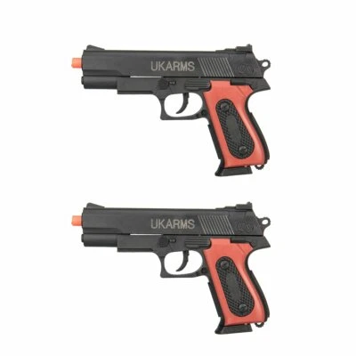 UK ARMS Lot of 2 P238 Airsoft Hand Gun Full Size Spring Pistol with 6mm BBs BB