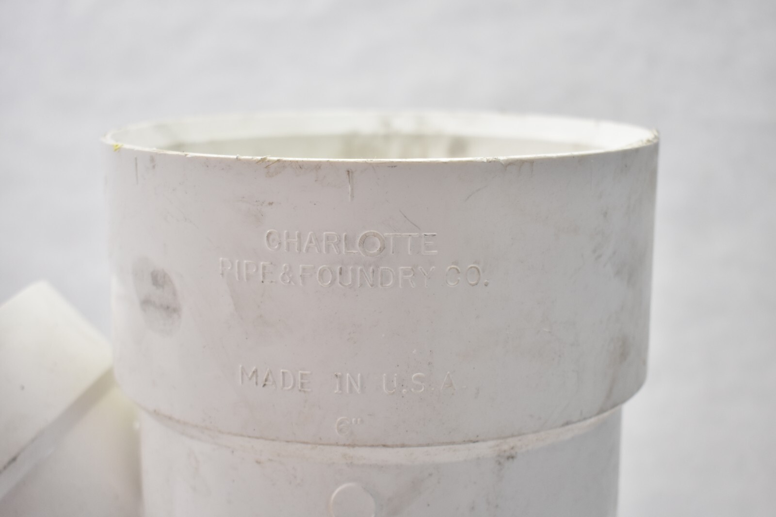 Charlotte Pipe WYE Reducing DWV Pipe Fitting 6" x 6" x 3" Connector White 601