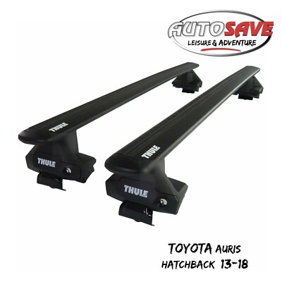 Thule Aluminium WingBar Evo Black Roof Bars to fit Toyota Auris Hatchback 13-18