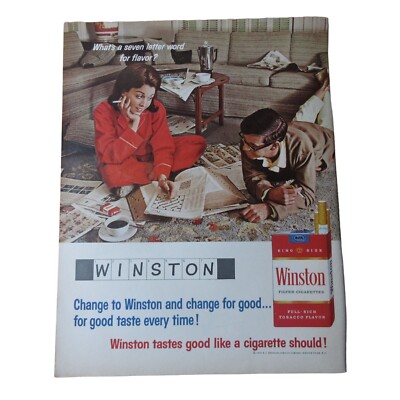 1965 United Airlines - Hardnose / Winston Cigarettes - Vintage Print Ad