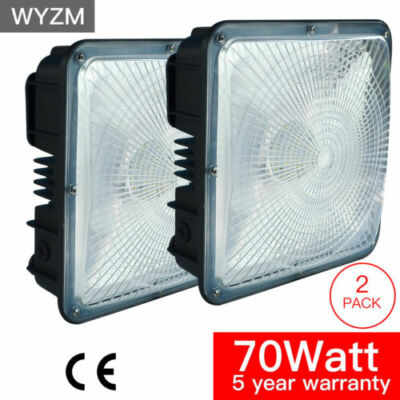 #ad 2 Pack 70Watt LED Canopy Light Carport Driveway Gas Station Ceiling Light IP65 $85.54