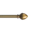 Kenney Acorn 28-48" Petite Adjustable Curtain Rod, 1/2" Dia., Antique Brass