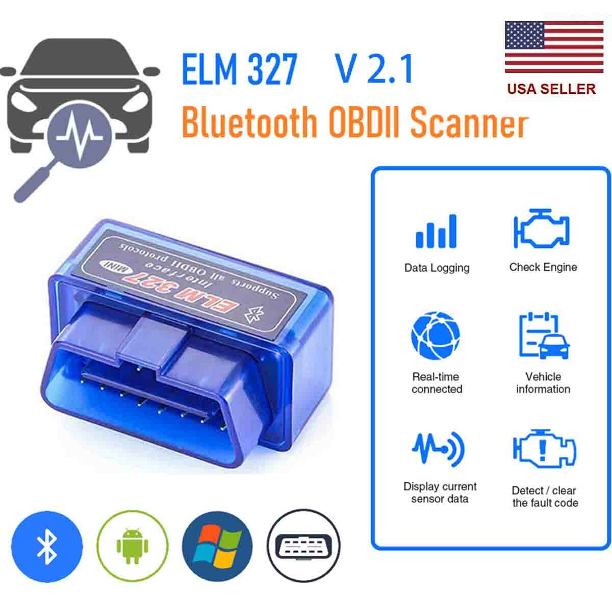 Bluetooth OBD2 OBDII Car Scanner Code Reader Check Engine Light - For Torque Pro-image