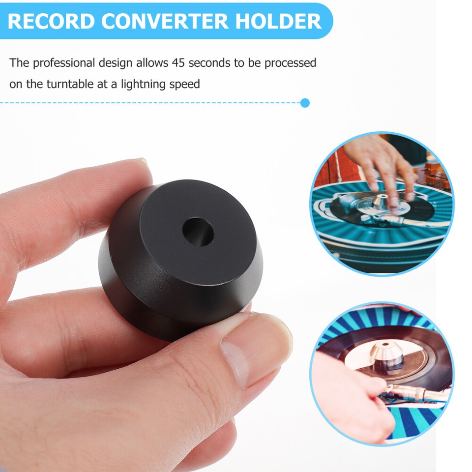 Vinyl Record Adapter Aluminum 45 RPM Single Adaptor Accessory for 7 ...