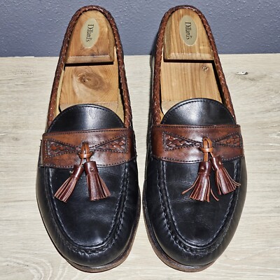 Allen Edmonds Shoes Mens 9.5 Maxfield Tassel Leather Loafers Brown Black Men main image 4