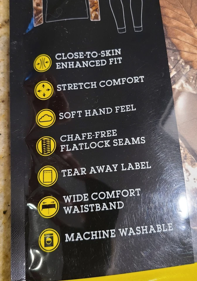 New! RealTree Youth Size M Base Layer Top & Pants Set Brown Camo Sticks Leaves - Image 4 of 4