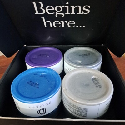 Set of 4 Duiness Temporary Hair Color Wax: White, Grey, Blue, Purple $30 Sealed!