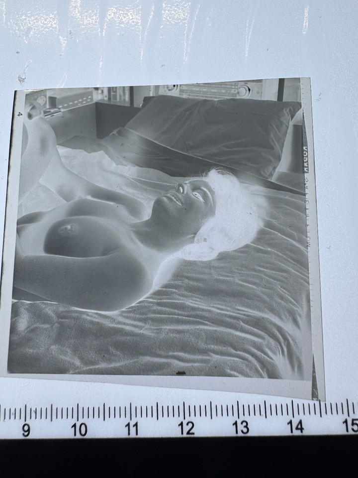 Vintage 60s Amateur Busty Nude Model On Bed 2 1/4 Negative eBay