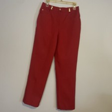 St. John Sport Sz 8 Red Cotton Chino Trousers Stretch 28 X 30