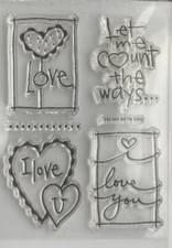 Clear Stamps Holiday Love Valentine Heart Kisses Hugs Journal Gift Card Custom