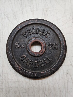 Paire De Poids Halteres Weider 5 Lbs (2 X 5 Lbs) - Fonte Vintage Avec Trou Standard 1 Pouce