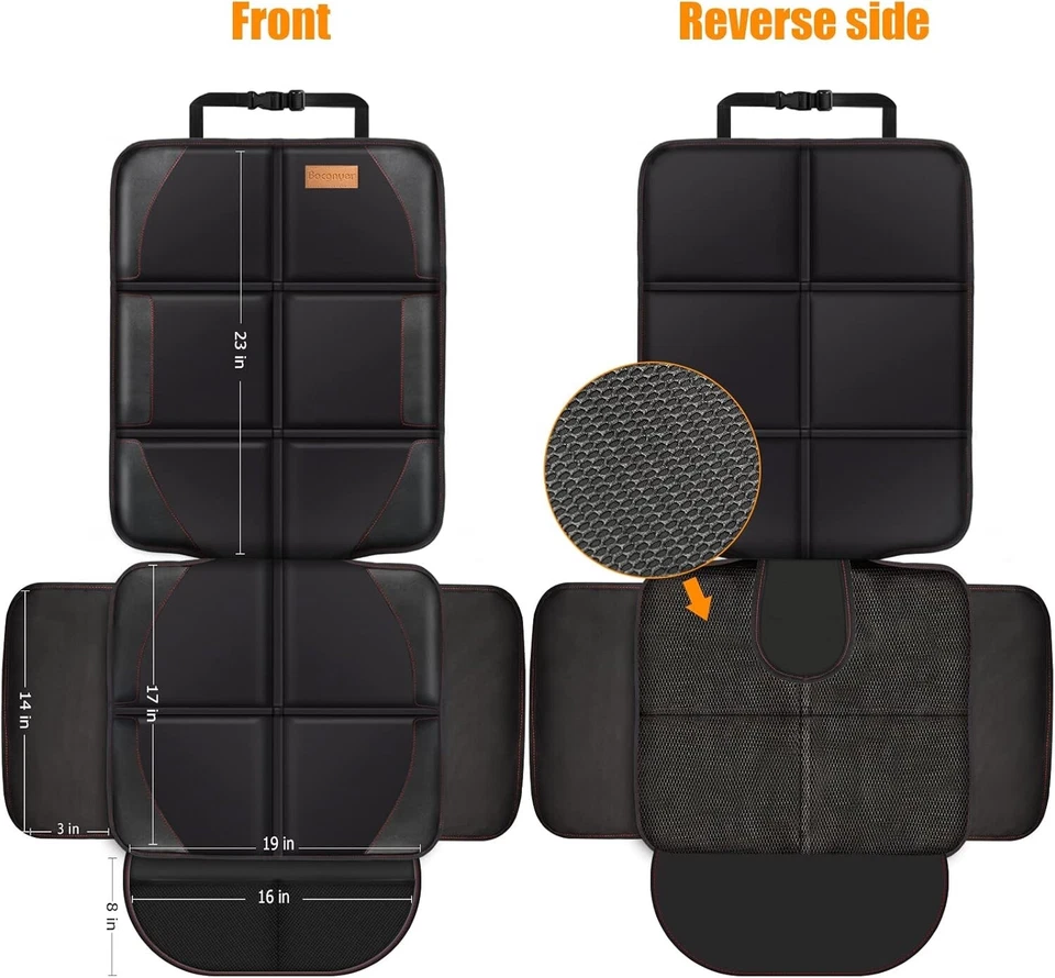 2-Pack Car Seat Protector | Padded, Waterproof, Anti-Slip for Baby & Child Seats - Image 3 of 4