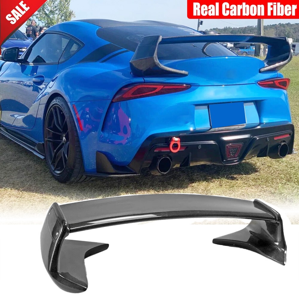 Real Carbon Fiber Rear Trunk Lid Wing Spoiler For Toyota Supra A90