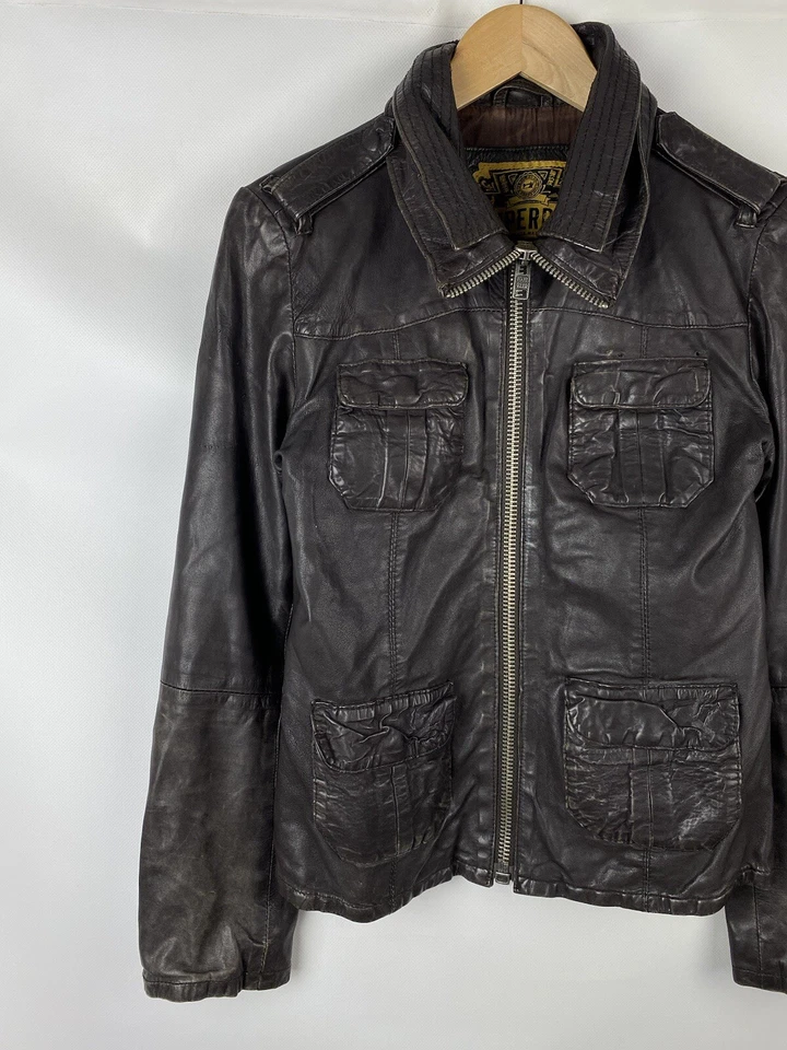 Superdry Japón Hombre Chaqueta Multibolsillo Piel Talla M  Foto 2 de 4