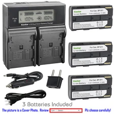 Kastar Battery LCD Dual Fast Charger for Canon BP-911 & Canon MV20i, Optura Pi