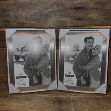 Pair Malden Int'l Design Essentials Brushed Silver Frames Fits 5" by 7" 269-57