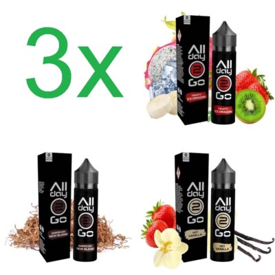 3 x Allday2Go Aroma 5ml (15ml) Flavour für 180ml E-Zigaretten E-Liquid
